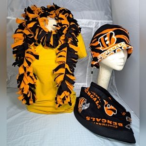 Cincinnati Bengals 3 pc Hat and Scarf Set